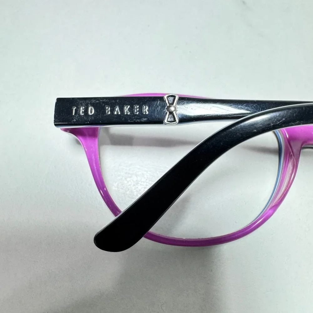 Ted Baker B716 BLK Eyeglasses Black Purple Teal Bow Accent Frames 53-17-135